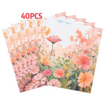 serviettes rose fleurs feuilles tissu festif opalescent pack 40 pièces 16.5cm 16.5cm illustration naturelle