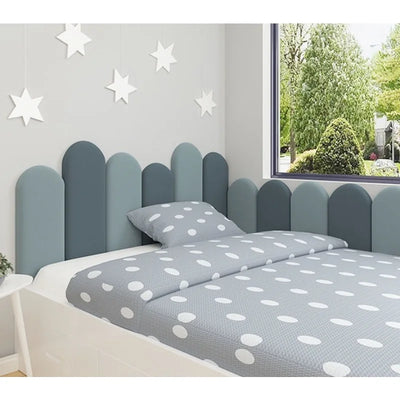 Tête de lit adhésive en bois gris foncé pour chambre à coucher