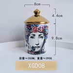 boîtes bougies parfumées art déco moderne vintage illustrations visages géométriques 350ml
