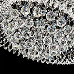 boule cristal transparente facettes géométriques moderne élégante anneau métallique suspension décoration intérieure très transparente