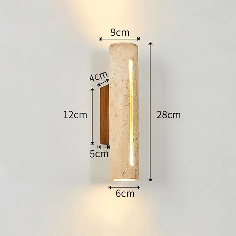 lampe murale moderne marbre beige minimaliste 28cm hauteur éclairage quotidien led chambre cuisine étude
