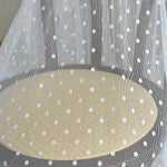 rideau blanc pois transparent classique polyester coton salon chambre deux panneaux