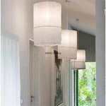 suspension lumineuse moderne blanc tissu fin opacité câble suspendu led 3000k 6000k