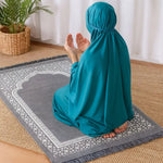 tapis prière polyester géométrique violet bleu moderne traditionnel sans BPA