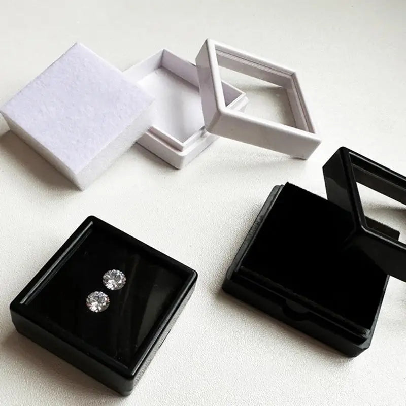 boîtes bijoux rangement cuir pu blanc noir contemporain 2cm 2cm 1.5cm