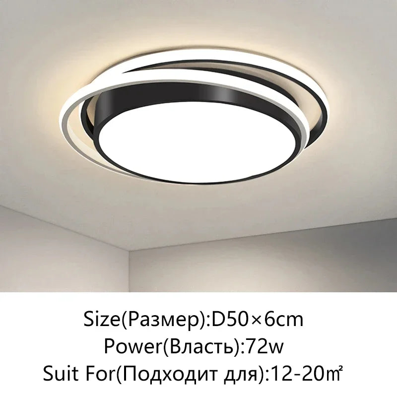 plafonniers led modernes carrés ronds blancs noirs dorés minimalistes cuisine salon chambre