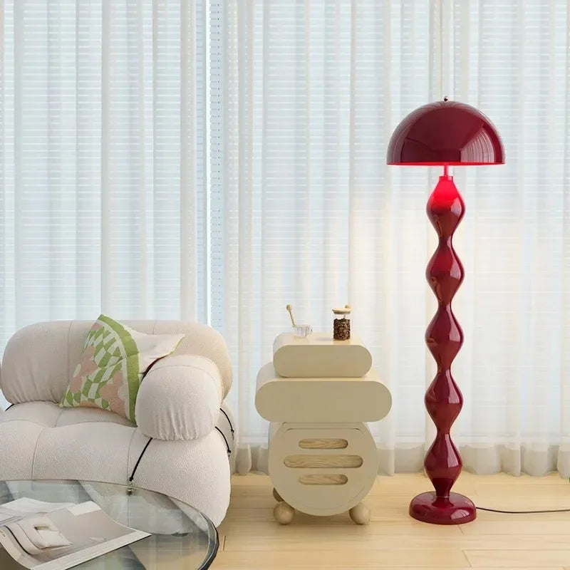 lampe sol moderne spirale vert olive bleu marine rouge abat jour fer abs pvc
