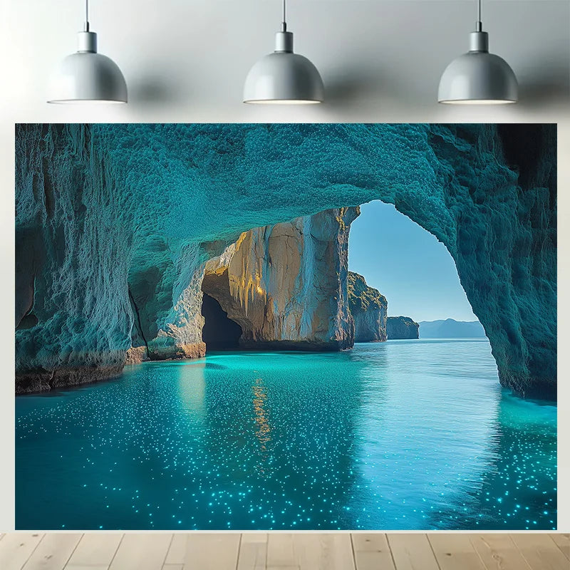 papier peint mural bleu arches rocheuses paysage marin moderne décoration mur opaque grande taille