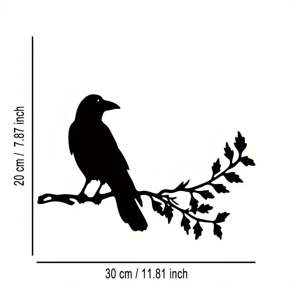 décoration murale oiseau branche silhouette noir adhésif minimaliste extérieur intérieur 20cm 30cm