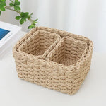 paniers rangement tissés osier gris noir beige blanc modernes rustiques multifonctionnels rangement organisation