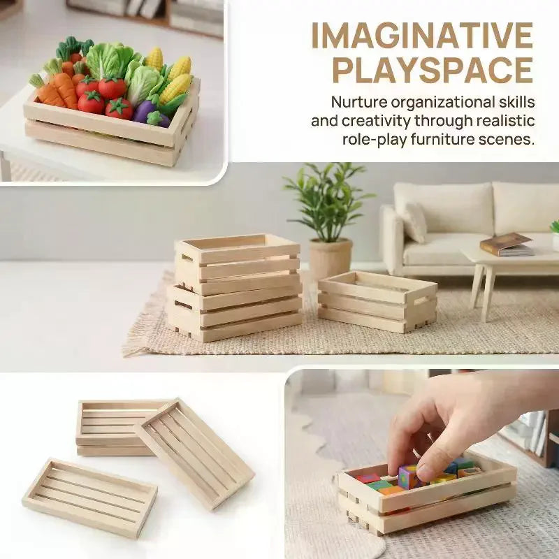 bois rustique meuble jeu plateau boites couvercle opaque miniatures naturel minimaliste