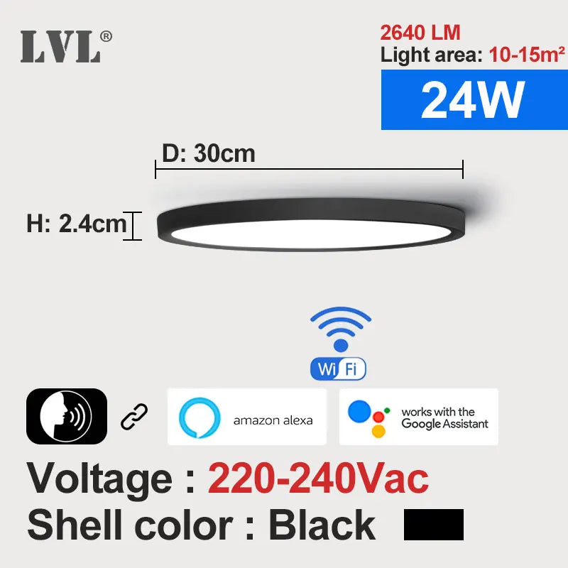 plafonnier led moderne blanc opalescent intensité variable wifi application commande vocale