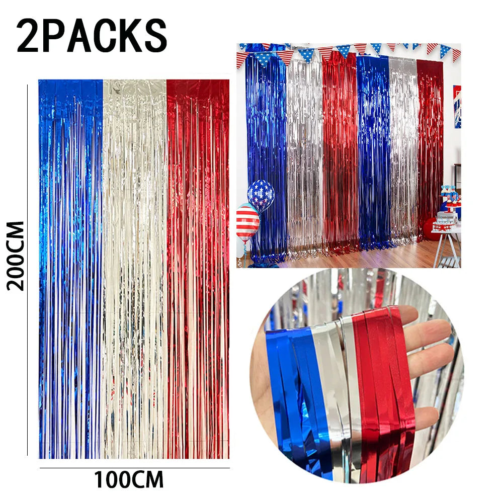rideau franges métalliques couleurs vives mariage anniversaire décoration festive adhésif pack deux