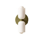 applique murale moderne deux têtes éclairage blanc vert olive rond minimaliste fixée mur 23cm