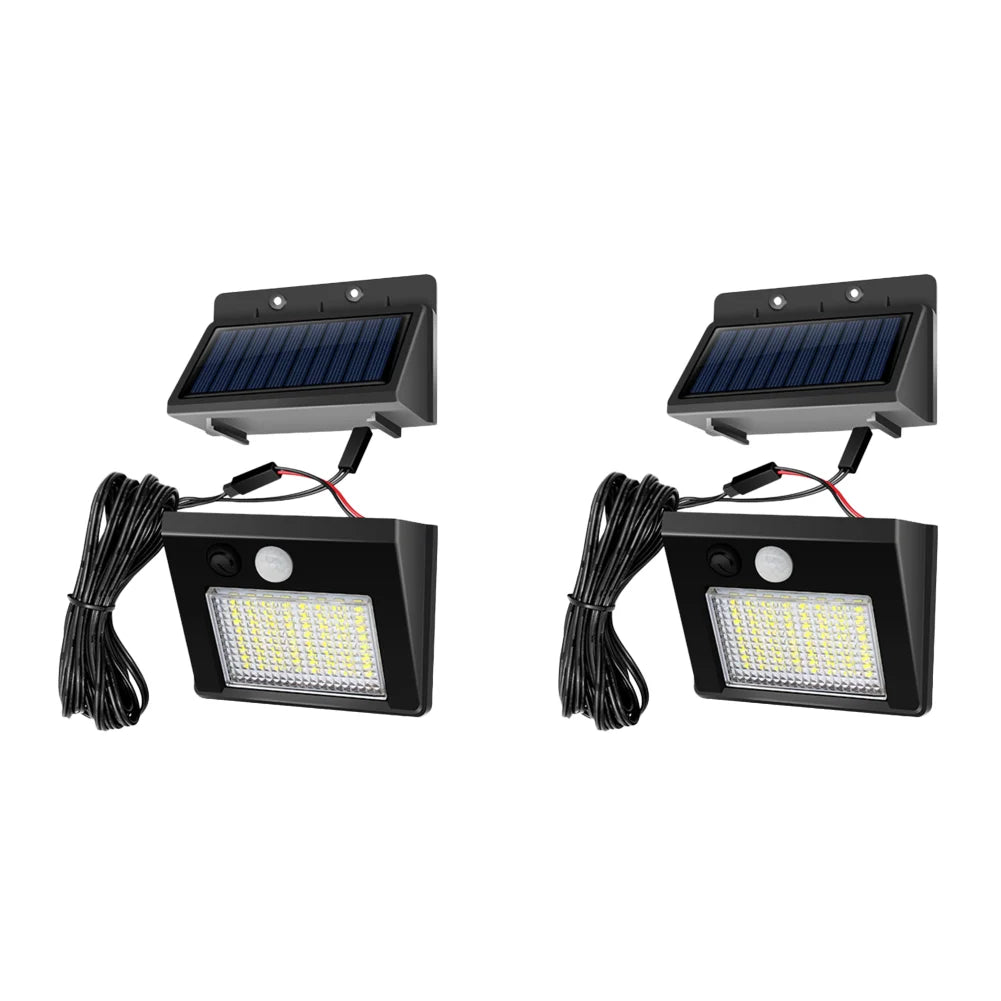lumière solaire extérieure led moderne noire ip65 autoinstallation 32led 48led jardin
