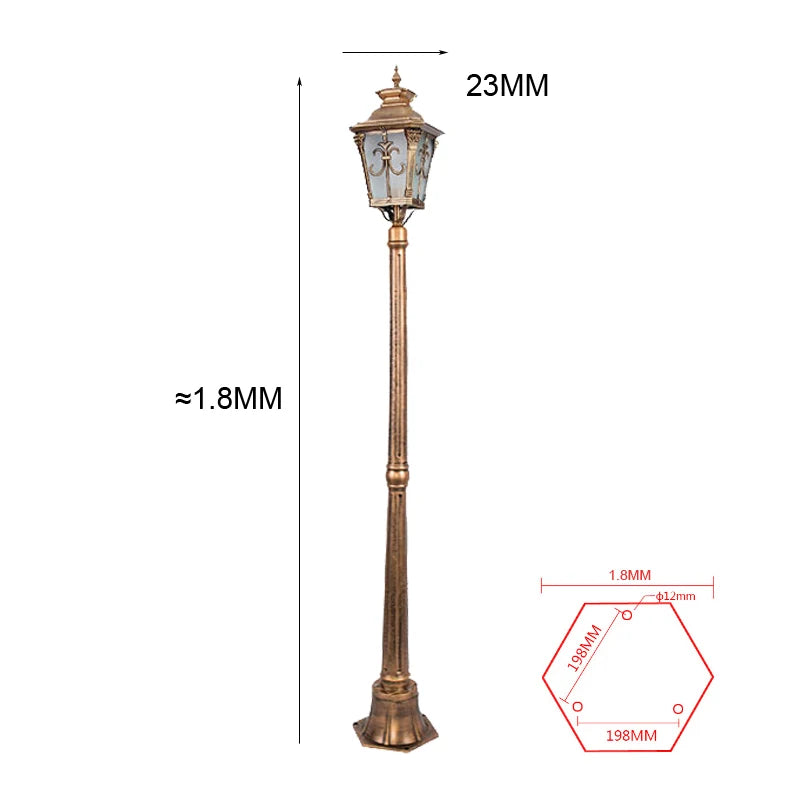 lampe rue vintage industrielle ip65 noir bronze ornements floraux transparent classiqueextérieur led e27