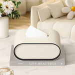 boîte mouchoirs simili cuir moderne blanc noir organisation salon chambre coucher