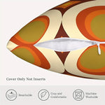 housse coussin géométrique rétro multicolore orange vert marron 45x45cm décorative chambre salon voiture