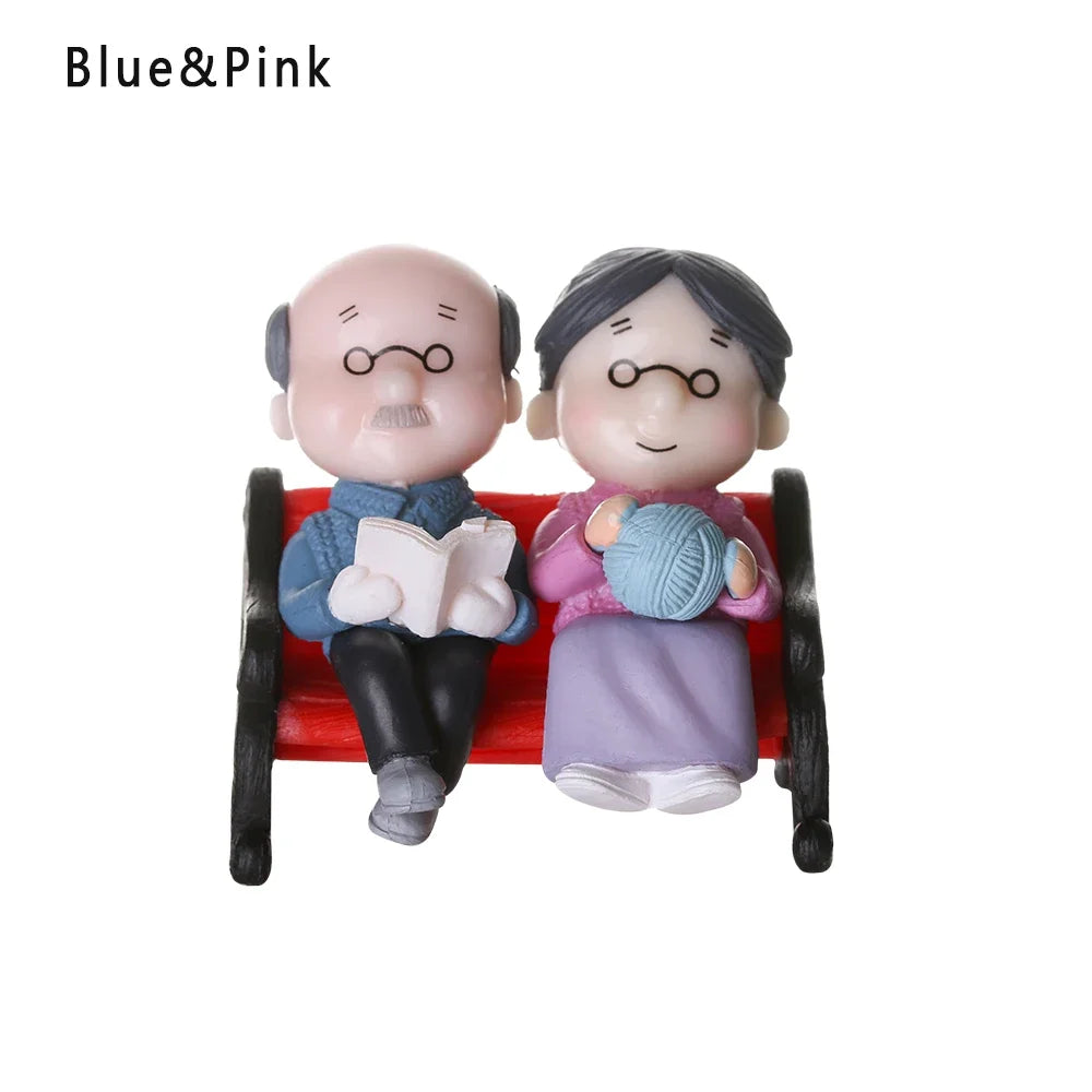 figurines couple cartoon blanc bleu décoration intérieure extérieure amoureux stylisées ornement maison jardin