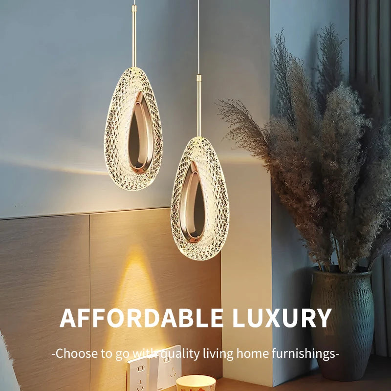 suspension lumineuse or moderne élégante motif géométrique salon chambre d'hôtel led haute qualité
