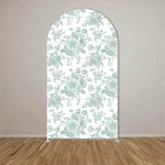 rideau arrière arc vert clair rayures florales moderne élégant mariage fiançailles baptême anniversaire noël