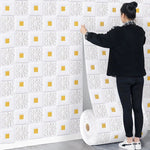 panneau décoratif mural auto adhésif motif floral blanc or moderne salon chambre