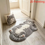 tapis gris blanc chaton 3d doux moelleux salon chambre décoratif polyester polarisée