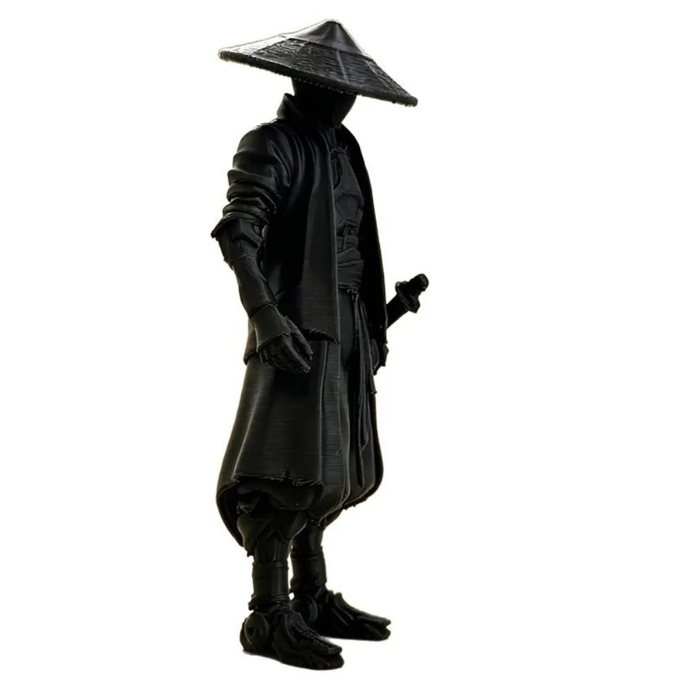 statue ninja noire texturée traditionnelle japonaise katana décoration intérieure erotique samuraï guerrier