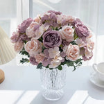 bouquet fleurs artificielles violet rose blanc classique intérieur décoration maison événement anniversaire mariage