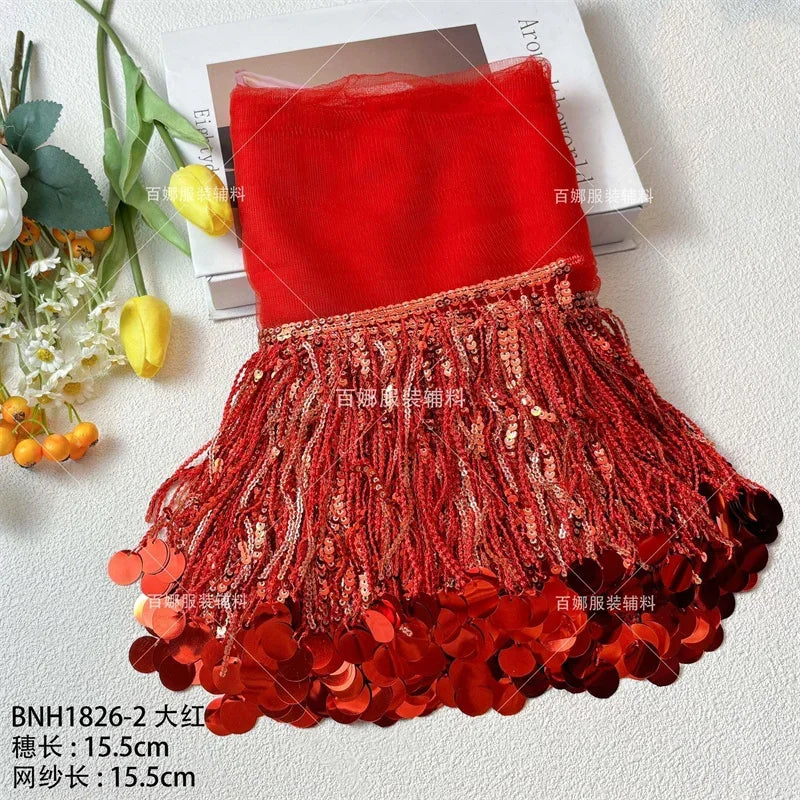 ruban décoratif polyester paillettes dorées élégant mariage bleu marine vert rouge