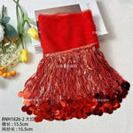 ruban décoratif polyester paillettes dorées élégant mariage bleu marine vert rouge