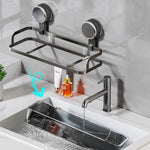 étagère salle bain moderne noir brillante adhésive minimaliste rangement pot crème pompe savon lotion