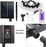 guirlande lumineuse solaire led ampoules edison vintage clips métalliques noir transparent