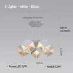 lampe suspendue moderne cubiques géométriques noir blanc chaînes interrupteur tactile chambre salon