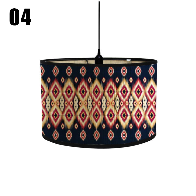 abat jour moderne fleur feuille tissu bambou ethnique floral opacité