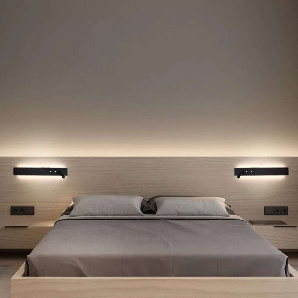 Installation de l'applique murale LED dans une chambre
