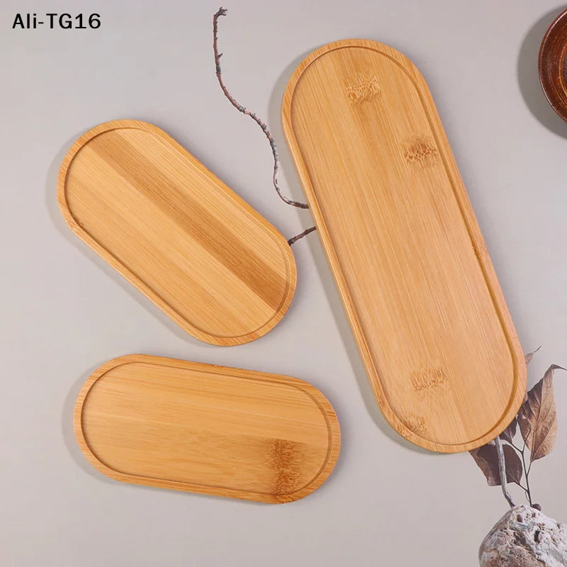 plateau bois assiette décorative ovale rectangulaire minimaliste rustique japonais grain visible fourchette branche sèche