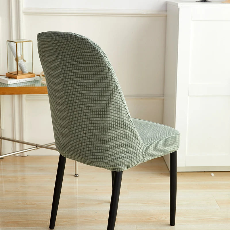 housses chaise peluche grise carreaux moderne polyester élasthanne banquet mariage salle manger fauteuil