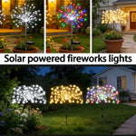 lumières solaires feu d'artifice multicolores moderne extérieures ip65 led fixations piquets jardin terrasse