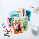 cadres photo bohèmes papier colorés pinces corde jute scrapbooking décoration maison festive