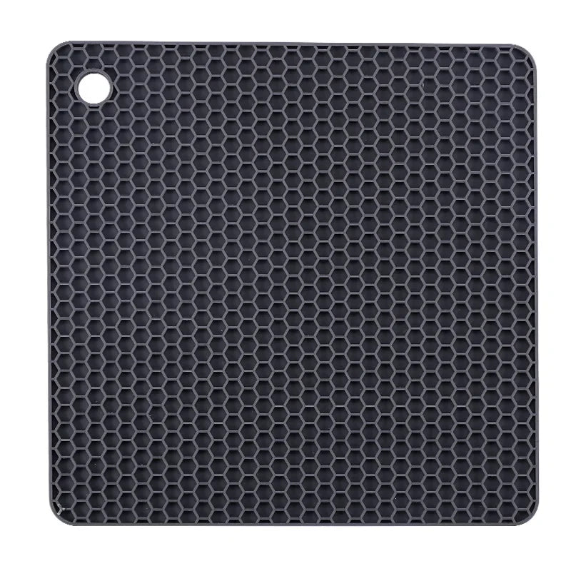 tapis silicone nid d'abeille rond carré antidérapant bleu rose gris vert moderne cuisine