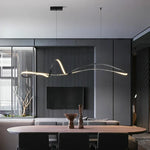 lustre moderne suspension minimaliste spirale abstraite noir blanc chambre salon