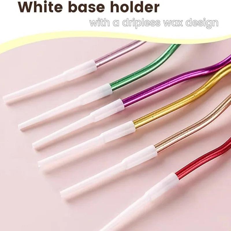 bougies gâteau twistées multicolores moderne festives anniversaire mariage boîte présentation