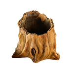 planteur bois naturel rustique grain bois opaque décoration intérieure fleur verte pastoral