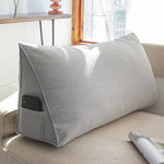 coussin triangle moderne laveable beige gris rose bleu incliné lit siège