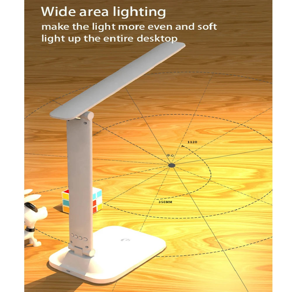 lampe table led rechargeable blanc moderne minimaliste pied pliable contrôle tactile affichage numérique trois