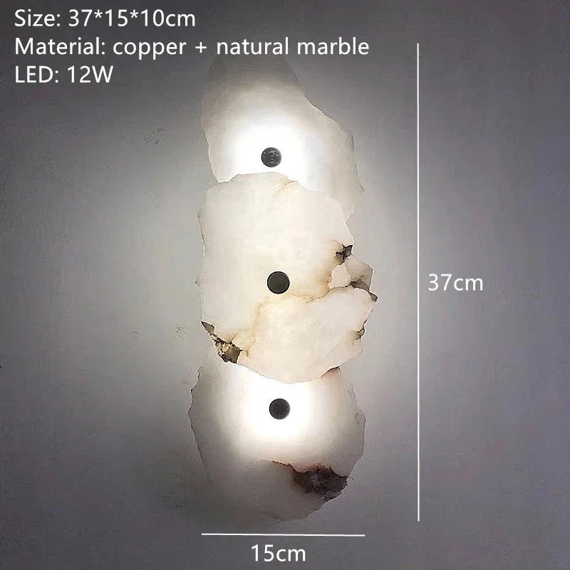 lampe murale moderne marbre naturel blanc minimaliste éclairage quotidien fixée mur texture