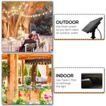 guirlande lumineuse solaire vintage filaments transparents noir industrielle extérieure 10mètres festive jardin party