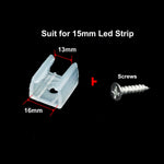 clips fixation ruban led transparent vis bande lumineuse neon flexible support blanc