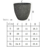 Pots plante moderne plastique texturé gris noir taille XL